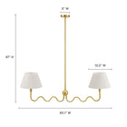 Modway Wave Squiggle 2-Arm Pendant Light - Brass-Squiggle Arms