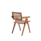 Manhattan Comfort Hamlet 19.67" Industry Chic Dining Arm Chair - Nature - Set of 2-Unique Square Backrest Made of Cane