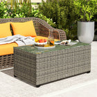 Outsunny Outdoor Coffee Table with Steel Frame for Garden, Balcony, Porch - Dark Grey-Galvanised steel frame with powder coating for a strong core