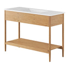 Modway Zaire 48" Single Sink Bathroom Vanity - Natural/White-Wood Grain Veneer