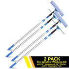 Gritt Commercial Pro Window Washing Cleaning Kit - 14" Squeegee - 14" Washer - 6' Telescopic Pole - 2 Pack-Handle swivels 180° to reach tight corners, edges and sills