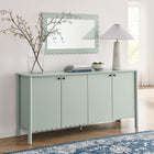 Modway Emmeline 66" 4-Door Scalloped Sideboard Cabinet - Sage-Non-Marking Floor Glides