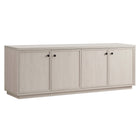 Hudson&Canal Ormond TV Stand for TV's up to 75" - Alder White-Features four doors with enclosed cabinets and 4 shelves for ample storage