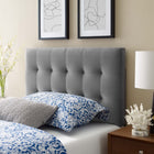 Modway Lily Biscuit Tufted Performance Velvet Twin Headboard - Grey-Elegant Biscuit Tufting