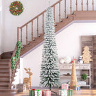 HOMCOM 9' Artificial Christmas Tree with Realistic Branches - Green-Sprayed with artificial snow to add wintry appearance 