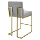 Modway Privy Upholstered Fabric Counter Stool - Gold Light Gray - Set of 2-No Assembly Required