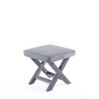 Manhattan Comfort Abigail 20.47" Mid-Century Modern Velvet Upholstered Ottoman Bench - Grey-Leg Height Measures: 16.33 in
