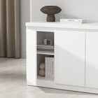 Manhattan Comfort Griffin 62" Modern 4-Door Sideboard - White-Spacious Interior Storage Ample room behind four doors to neatly store dinnerware, linens, or essentials