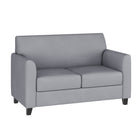 Flash Furniture HERCULES Diplomat Series Grey Leather Loveseat-Contemporary Style