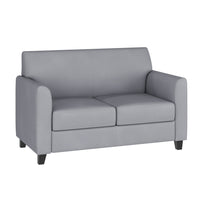 Flash Furniture HERCULES Diplomat Series Grey Leather Loveseat-Contemporary Style