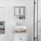 Kleankin Medicine Cabinet with Mirror - Grey-Space saving, can be hung on a wall or over the toilet