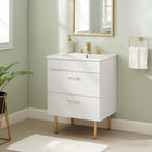 Modway Daybreak 24" Bathroom Vanity - White-Rubberwood, MDF, Particleboard Construction