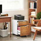 HOMCOM 2-Drawer Letter/A4 Filing Cabinet - Nature Wood-Lockable two drawers enhance document security with two keys
