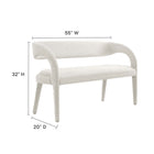 Modway Pinnacle Boucle Fabric Accent Bench - Ivory-Boucle Fabric Upholstery