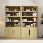 Manhattan Comfort 2-Piece Rivington 40" Modern 4-Shelf Bookcase Cabinet - Natural Oak-4 spacious open shelves provide generous storage for books, decor, or baskets