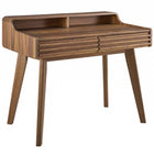 Modway Render 39.5" Writing Desk - Walnut-Mid-Century Writing Desk