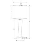 Monarch Specialties 24" H Contemporary Table Lamp - Nickel Metal / Grey Shade - Set Of 2-Using a maximum 60W/120V bulb (not included) in each lamp and attached with a 6ft long transparent cord, place these versatile lamps on end or side tables, consoles, or bedside tables to illuminate your space