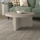 Hudson&Canal Holm 32"W Round Coffee Table - Alder White-Product Dimensions: 32" L x 32" W x 15" H