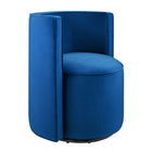Modway Della Performance Velvet Fabric Swivel Chair - Navy-Swivel Accent Chair