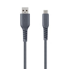 Basic Tech 6 foot Type-C Braided Cable - Charcoal-Braided for extra durability