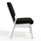 Flash Furniture HERCULES Series 18.5"W Church Chair in Black Fabric with Book Rack - Silver Vein Frame-Waterfall Seat reduces pressure on your legs