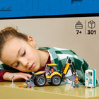 LEGO City Great Vehicles Yellow Backhoe Loader-Includes a backhoe loader, portable toilet, 2 minifigures and accessories