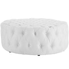 Modway Amour Upholstered Vinyl Ottoman - White-Solid Wood and Plywood
