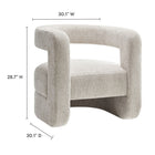 Modway Jaylin Upholstered Chenille Accent Chair - Dove Grey-Soft Aesthetic with Rounded Contours