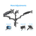 ShoppingAll Adjustable Triple Gas Spring Monitor Desk Mount - Black-8