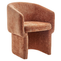 Modway Verity Barrel Back Chenille Dining Armchair - Rust-Barrel Back Dining Chair