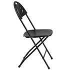 Flash Furniture HERCULES Series Plastic Fan Back Folding Chair - Black-Lightweight for easy transport and nesting storage