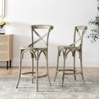 Modway Gear Counter Stool - Grey-Non-Marking Foot Caps