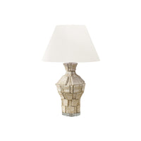 Monarch Specialties 28" H Contemporary Table Lamp - Beige Resin / Ivory / Cream Shade-This contemporary and stylish 28"h table lamp features a beige resin body with a textured finish resembling stone pieces, resting on a clear acrylic base and topped with a sophisticated ivory fabric shade, perfect in a living room, bedroom, or home office