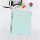 Emily Ley Simplified 2026-27 Weekly/Monthly Planner - 8-3/4" x 7-3/4" - Mint - Bilingual-Twin gold coil binding resists snagging and lays flat for ease of use.