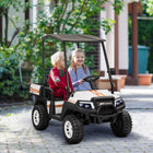 Qaba 24V Battery Powered Kids Electric Car with 2 Seater - White-Dual 24V motors enable robust performance and reliability 