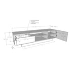 Nexera Marble 72" TV Stand With 2-Drawers And Cabinet - White-Top quality melamine finish, which is scratch, stain and water-resistant (except for the front panels of the drawers and door which are in a matte white lacquer finish) for your every day purpose