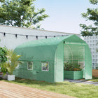 Outsunny Walk-in Greenhouse with Roll Up Door & 6 Mesh Windows - 6.6' x 11' x 7'- Ideal for extended plants' growing season and protect them from cold
 