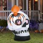 GEMMY Airblown Inflatable Halloween Skull with Spider - 54"-Includes stakes and tethers