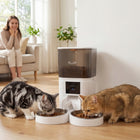 PawHut Automatic Pet Food Dispenser with HD Camera and App Control - White-Its 1080P wide-angle camera with motion detection helps you watch your pet 