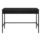 Hudson&Canal Nolan 48" Writing Desk - Black-Features three push-to-open drawers with fluted detailing