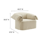Modway Lark Slipcovered Fabric Oversized Armchair - Linen-Linen-Blend Fabric Upholstery