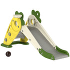 Qaba 3 in 1 Foldable Toddler Slide with Basketball Hoop, Carrot-Themed - Yellow-Slide, climber and basketball hoop combo encourages multiple play activities 
