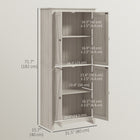HOMCOM 72" H Freestanding Kitchen Pantry and Buffet Cabinet - Grey-4-tier shelf give you enough space to store dishes, pots, pans, dry goods, or appliances 