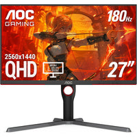 AOC 27" QHD Mini LED 180Hz Gaming Monitor - HDR - Q27G3XMN -Witness virtual worlds come to life on a stunning VA panel equipped with state-of-the-art Mini-LED backlight technology and 336 individual dimming zones that produce true blacks and brighter whites