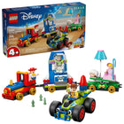 LEGO Disney and Pixar’s Toy Story Celebration Train & RC Car - 206 Pieces-Toy story toys & figures - inside the box, kids will discover a train engine, 2 floats, and a car, plus 4 lego Disney minifigure characters: woody, jessie, bo peep and buzz lightyear