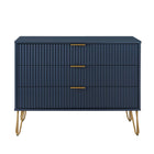 Manhattan Comfort DUMBO 35.19" Modern Dresser - Midnight Blue-Modern-Contemporary with a taste of Glam - Dresser for Bedroom and Living Room Use.