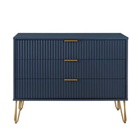 Manhattan Comfort DUMBO 35.19" Modern Dresser - Midnight Blue-Modern-Contemporary with a taste of Glam - Dresser for Bedroom and Living Room Use.