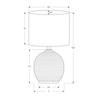 Monarch Specialties 16" H Table Lamp - Black Resin / Ivory / Cream Shade-Versatile design suitable for use as an decorative accent piece on an end or side table, nightstand or bedside table, or as a fashionable desk lamp