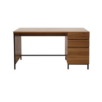 Sully Bay St. 3 Drawer Desk - Walnut-Attractive rich walnut laminate finish with lighter oak grain