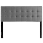 Modway Lily Biscuit Tufted Performance Velvet Full Headboard - Grey-Height Adjustable from 45" - 52.5"